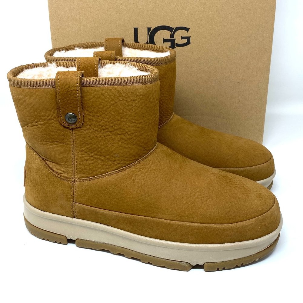 UGG Women's Size 1112473 CHE Classic Weather Mini Brown Boots LEATHER WATERPROOF